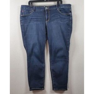 Slink Jeans Womens Sz 18 Blue Curvy Cropped Medium Wash Stretch 42x25